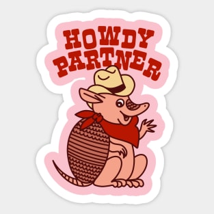 Friendly Armadillo Says Howdy Partner Sticker